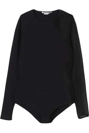 Stella McCartney Femme, Tops, Noir, Taille: 36 FR Haut en Maille Côtelée avec Détail Transparent