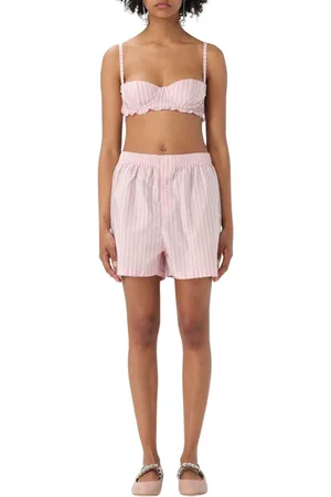Serafini Femme, Vêtements de nuit et de détente, Rose, Taille: 38 FR Ensemble Pyjama en Popeline Rayée