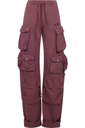 The Attico Femme, Pantalons, Brun, Taille: 36 FR Pantalon Cargo en Coton Marron Large Jambe
