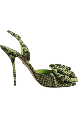 Dolce & Gabbana Femme, Chaussures, Vert, Taille: 40 EU Sandales Talons Hauts en Python avec Imprimé Animal
