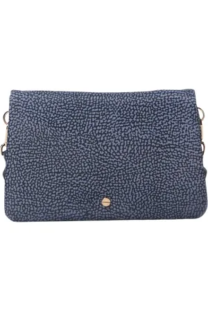 Borbonese Femme, Sacs, Bleu, Taille: ONE Size Sac Bandoulière Bleu avec Fermeture Éclair