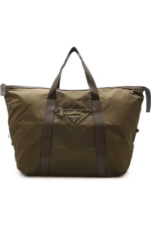 Prada Femme, Pre-owned, Vert, Taille: ONE Size Pre-owned Cuir sacs-de-voyage