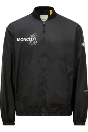 Moncler Homme, Vestes, Noir, Taille: XL Vestes Genius Noires avec Fermeture Éclair en Tricot Côtelé