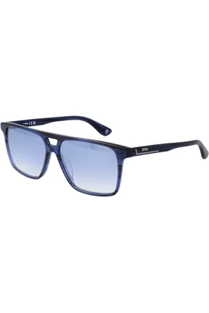 BMW Homme, Accessoires, Bleu, Taille: ONE Size Lunettes de Soleil Homme Bleues Rectangle Dégradé Miroir