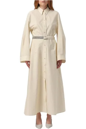 Brunello Cucinelli Femme, Robes, , Taille: 40 FR Robe Maxi Élégante Coupe Décontractée