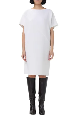 GIANLUCA CAPANNOLO Femme, Robes, Blanc, Taille: 38 FR Robe Blanche Col Bateau Coupe A