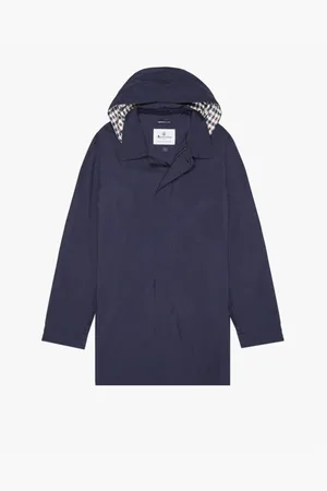 Aquascutum Homme, Manteaux, Bleu, Taille: 2XL Trench Léger à Capuche