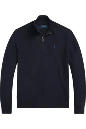 Ralph Lauren Homme, Pulls, Bleu, Taille: M Pull à demi-zip côtelé - Bleu marine