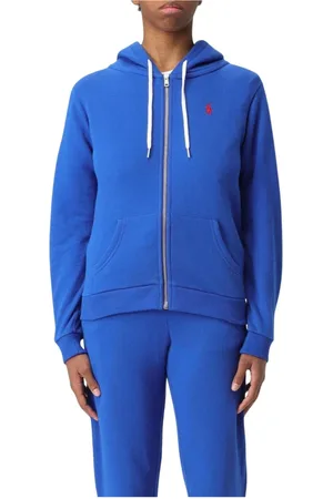 Ralph Lauren Femme, Sweatshirts et sweats à capuche, Bleu, Taille: 40 FR Sweat à Capuche Bleu Manches Longues