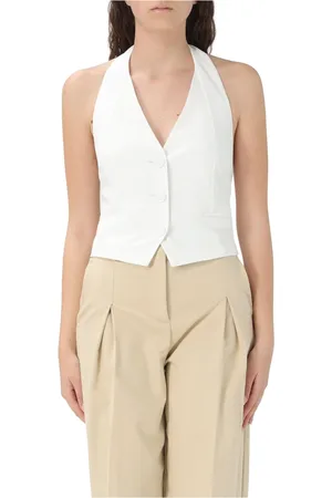 Patrizia Pepe Femme, Vestes, Blanc, Taille: 36 FR Gilet Élégant pour un Look Tendance
