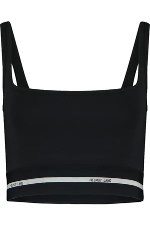 Helmut Lang Femme, Tops, Noir, Taille: 40 FR Top Tendance avec Détails Iconiques du Logo