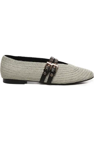 Bibi Lou Femme, Chaussures, Gris, Taille: 39 EU Chaussures Plates Argent avec Boucles