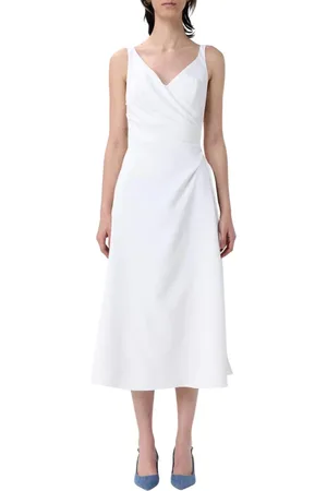 ERMANNO SCERVINO Femme, Robes, Blanc, Taille: 38 FR Robe Midi Rouge à Col en V
