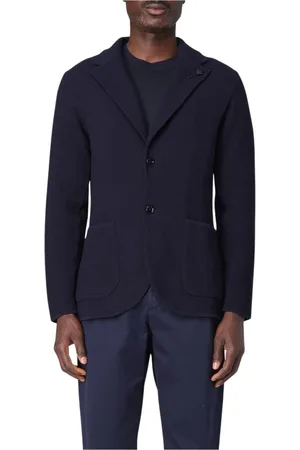 LARDINI Homme, Vestes, Bleu, Taille: L Blazer en Tricot Bleu avec Poches