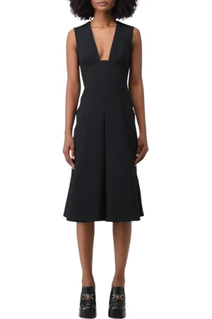 VERSACE Femme, Robes, Noir, Taille: 40 FR Élégante Robe Sans Manches Noire
