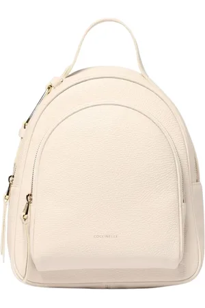 Coccinelle Femme, Sacs, Blanc, Taille: ONE Size Élégant Sac à Dos en Cuir Nude