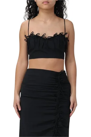 Ganni Femme, Tops, Noir, Taille: 40 FR Ensemble Crop Top Noir avec