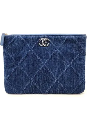 CHANEL Femme, Pre-owned, Bleu, Taille: ONE Size Pre-owned Denim pochettes-minaudieres