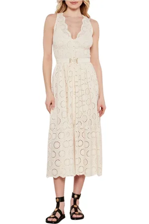 Twin-Set Femme, Robes, Blanc, Taille: 36 FR Robe Longue Sangallo