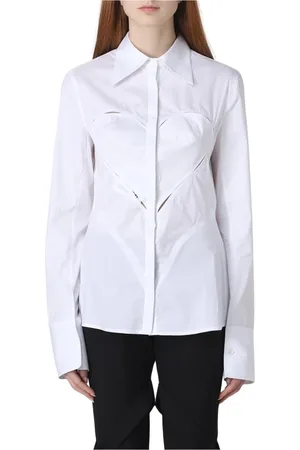 AMBUSH Femme, Blouses et Chemises, Blanc, Taille: 36 FR Chemise Découpe Coeur Femme Blanche