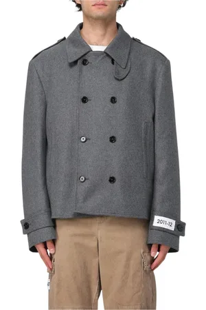 Dolce & Gabbana Homme, Vestes, Gris, Taille: L Veste Peacoat Grise de Luxe