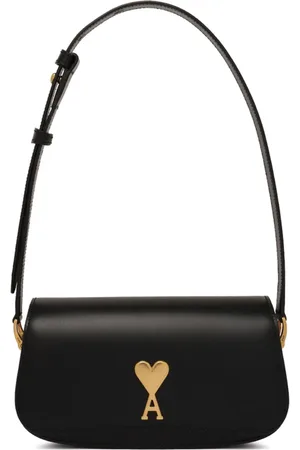 Ami Femme, Sacs, Noir, Taille: ONE Size Sac Bandoulière en Cuir Noir