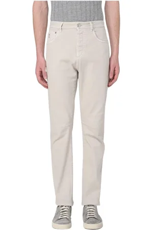 Brunello Cucinelli Homme, Pantalons, Gris, Taille: L Pantalon en Coton Gris Élégant