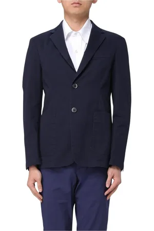 BARENA Homme, Costumes, Bleu, Taille: XL Blazer en Coton Polyvalent