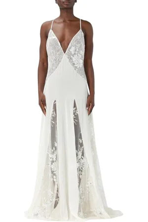 Elisabetta Franchi Femme, Robes, Blanc, Taille: 42 FR Robe Midi Blanche sans Manches avec Ceinture