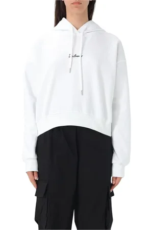 DISCLAIMER Femme, Sweatshirts et sweats à capuche, Blanc, Taille: 42 FR Sweat à capuche blanc décontracté