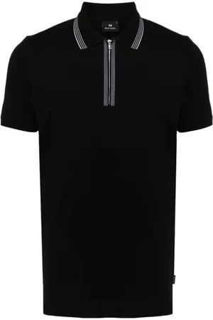 Paul Smith Homme, Tops, Noir, Taille: XS Polo en coton à col rayé