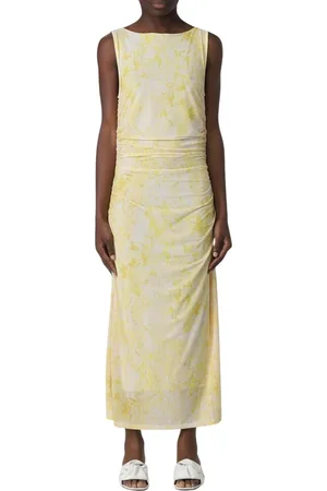 Patrizia Pepe Femme, Robes, Jaune, Taille: 38 FR Robe Longue Jaune à Fleurs