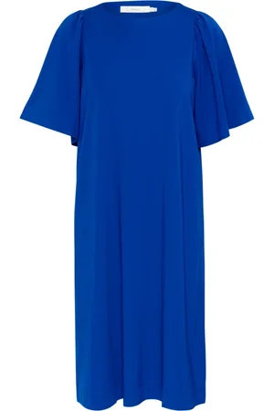 INWEAR Femme, Robes, Bleu, Taille: 36 FR Robe Tunique Bleue avec Demi-Manches