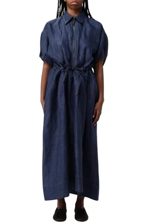 Brunello Cucinelli Femme, Robes, Bleu, Taille: 40 FR Robe Maxi Bleue À Fermeture Éclair