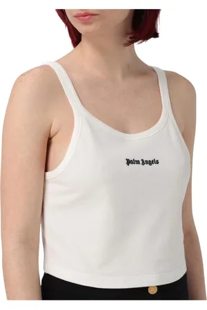 Palm Angels Femme, Tops, Blanc, Taille: 40 FR Haut sans manches élégant noir chic moderne