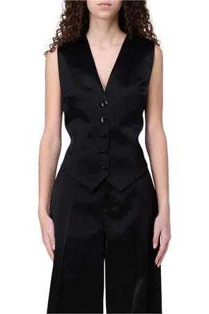 Serafini Femme, Vestes, Noir, Taille: 38 FR Élégant Gilet en Satin Noir