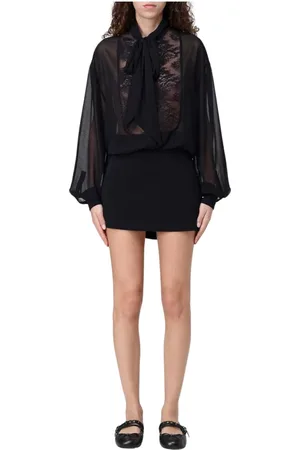 Pinko Femme, Robes, Noir, Taille: 36 FR Élégante Mini Robe en Dentelle