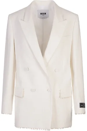Msgm Femme, Vestes, Blanc, Taille: 34 FR Haut en Coton Polyamide Blanc