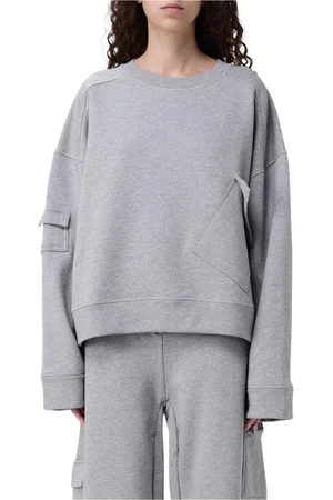 Ganni Femme, Sweatshirts et sweats à capuche, Gris, Taille: 38 FR Sweat Gris avec Poches