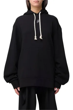 J.W.Anderson Femme, Sweatshirts et sweats à capuche, Noir, Taille: 38 FR Sweat à Capuche en Coton Blanc