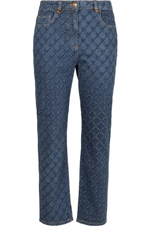 Elisabetta Franchi Femme, Jeans, Bleu, Taille: W29 Jean Slim Fit imprimé avec logo