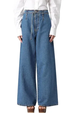 Etro Femme, Jeans, Bleu, Taille: W28 Jean taille haute à jambes larges