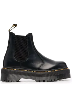 Dr. Martens Femme, Chaussures, Noir, Taille: 40 EU Bottines Chelsea à plateforme en cuir noir