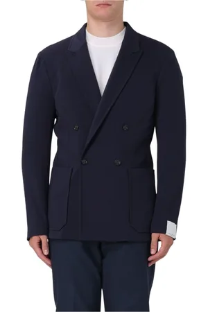Paolo Pecora Homme, Vestes, Bleu, Taille: XL Blazer en Tricot Noir pour Homme