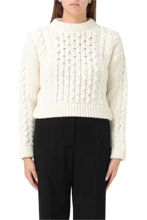Patou Femme, Pulls, , Taille: 40 FR Pull en Laine Torsadée Ivoire