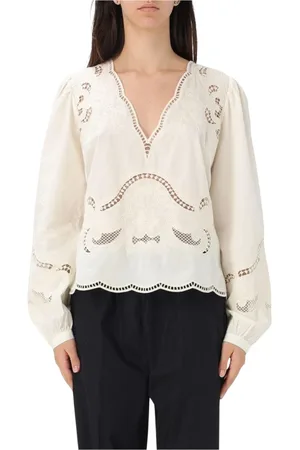 Twin-Set Femme, Tops, , Taille: 44 FR Élégante Chemise à Manches Longues Ivoire