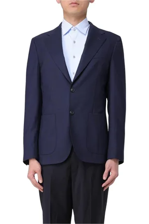 FAY Homme, Vestes, Bleu, Taille: XL Blazer Bleu à Boutonnière Simple