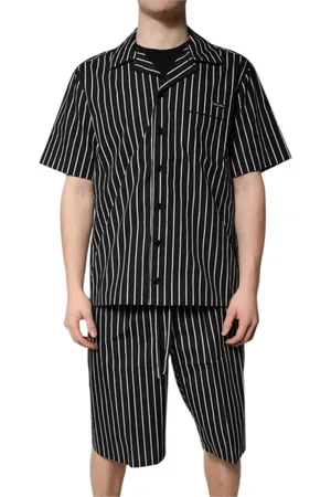 Dolce & Gabbana Homme, Vêtements de nuit et de détente, Blanc, Taille: M Ensemble pyjama homme à rayures en coton vêtements de nuit