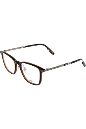 Ermenegildo Zegna Homme, Accessoires, Brun, Taille: ONE Size Montures Optiques Carrées Marron pour Homme