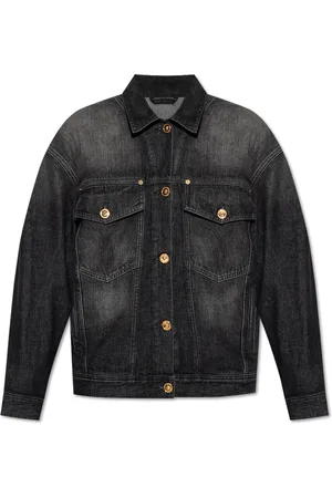 VERSACE Femme, Vestes, Noir, Taille: 36 FR Veste en jean oversize